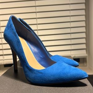Saks Fifth Avenue Royal Blue Suede Stilettos Size 7 1/2
